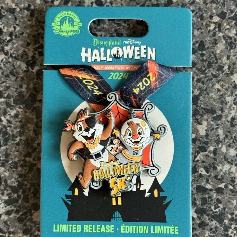 RunDisney Disneyland Halloween marathon Chip and Dale 5k medal replica pin